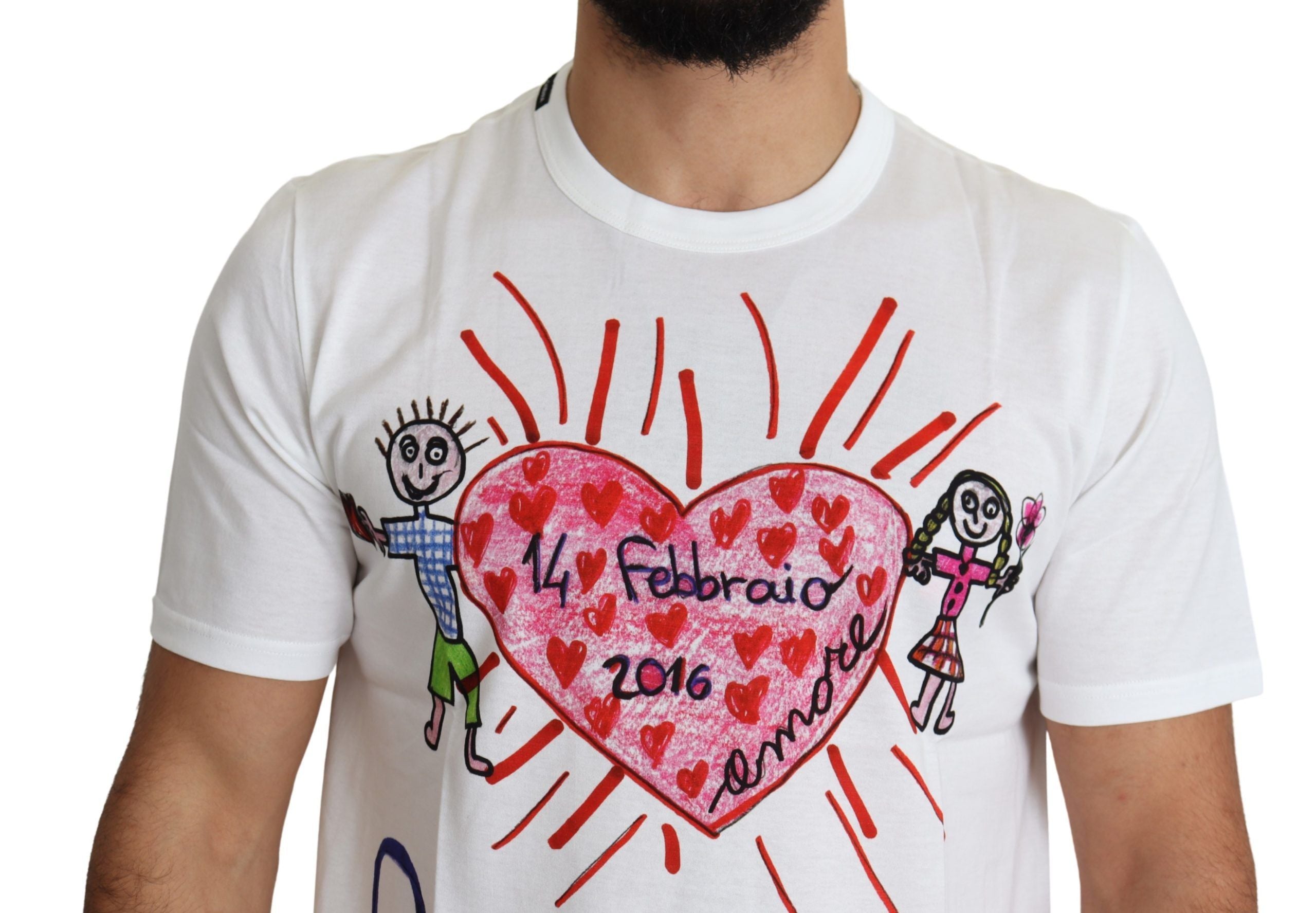 Dolce & Gabbana Romantic Heart Print Crew Neck Tee