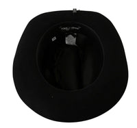 Elegant Black Lapin Wide Brim Panama Hat