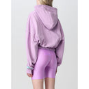 Purple Cotton Women Sweater With Zip Closure