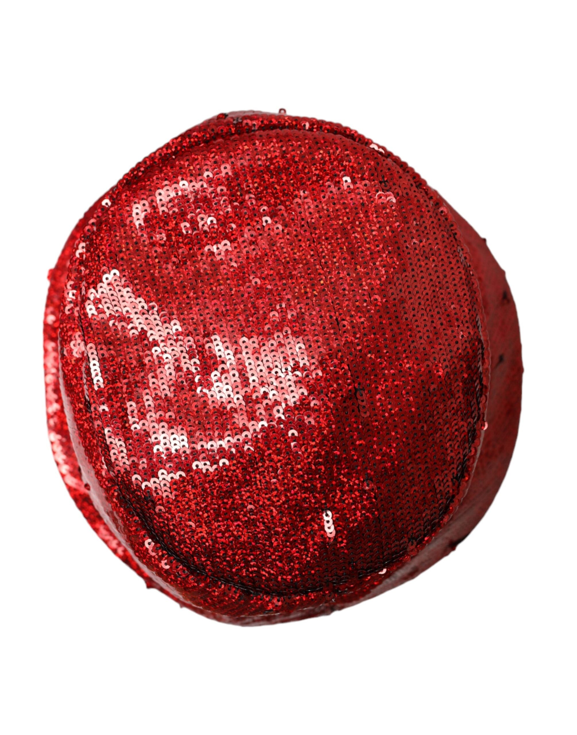 Dolce & Gabbana Red Sequined Nylon Bucket Hat Men