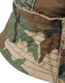 Green Camouflage Cotton Bucket Hat Men