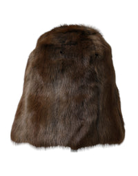 Brown Weasel Fur Women's Cashmere Beanie