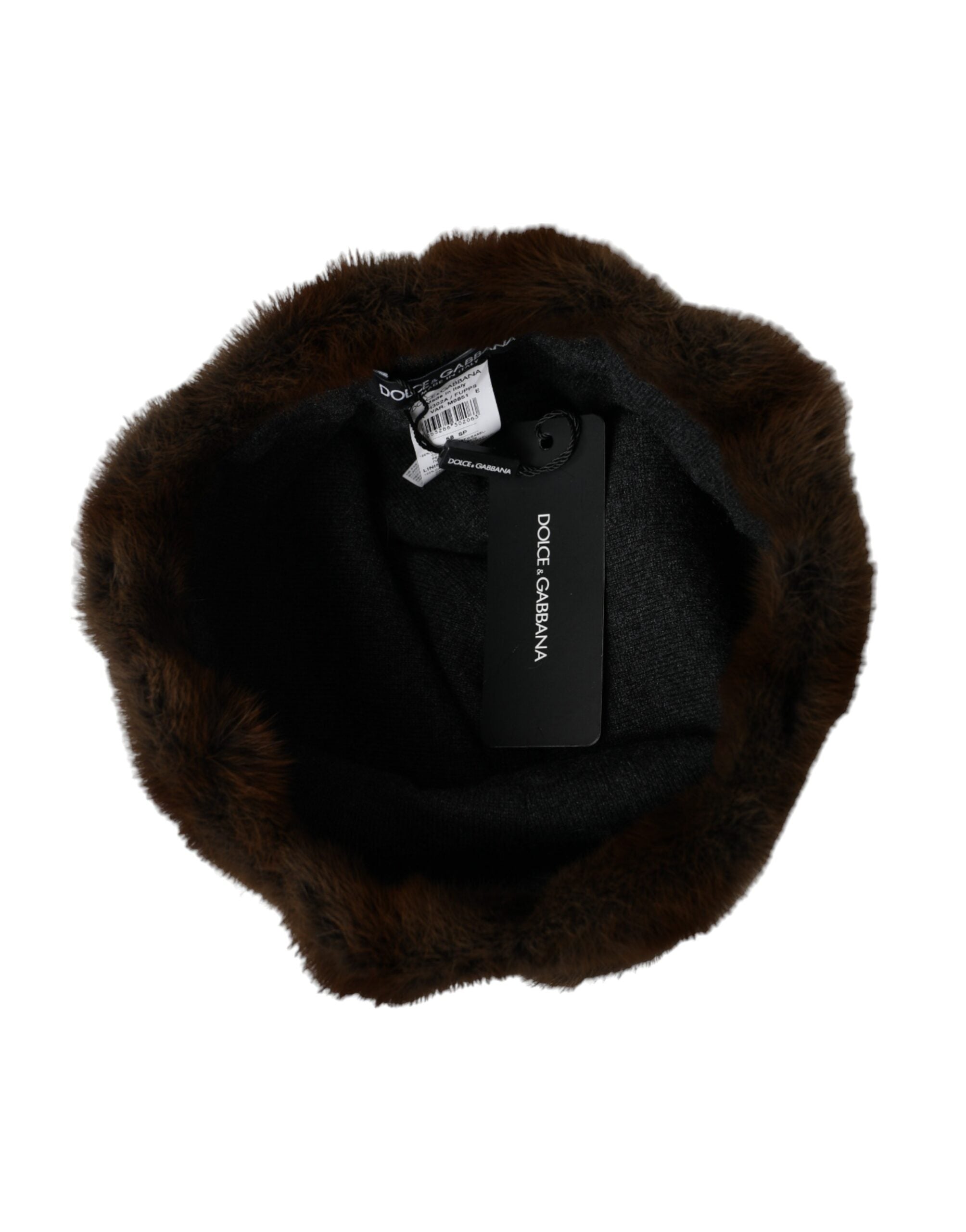 Brown Weasel Fur Women's Cashmere Beanie