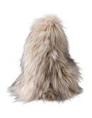 Beige Acrylic Fur Women Bucket Hat