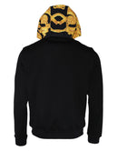 Black Medusa Print Cotton Full Zip HoodieSweatshirt Sweater