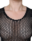 Black Mesh See Through Sleeveless Tank Top