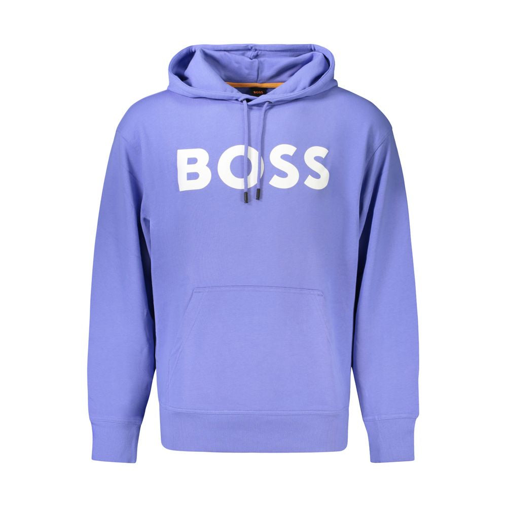 Hugo Boss Blue Organic Cotton Men Sweater Hoodie