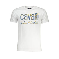 Cavalli Class White Cotton T-Shirt