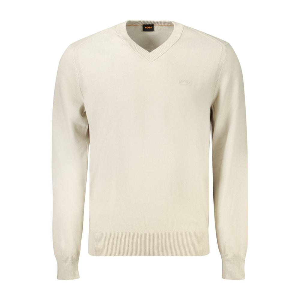 Hugo Boss Beige Cotton Men Sweater