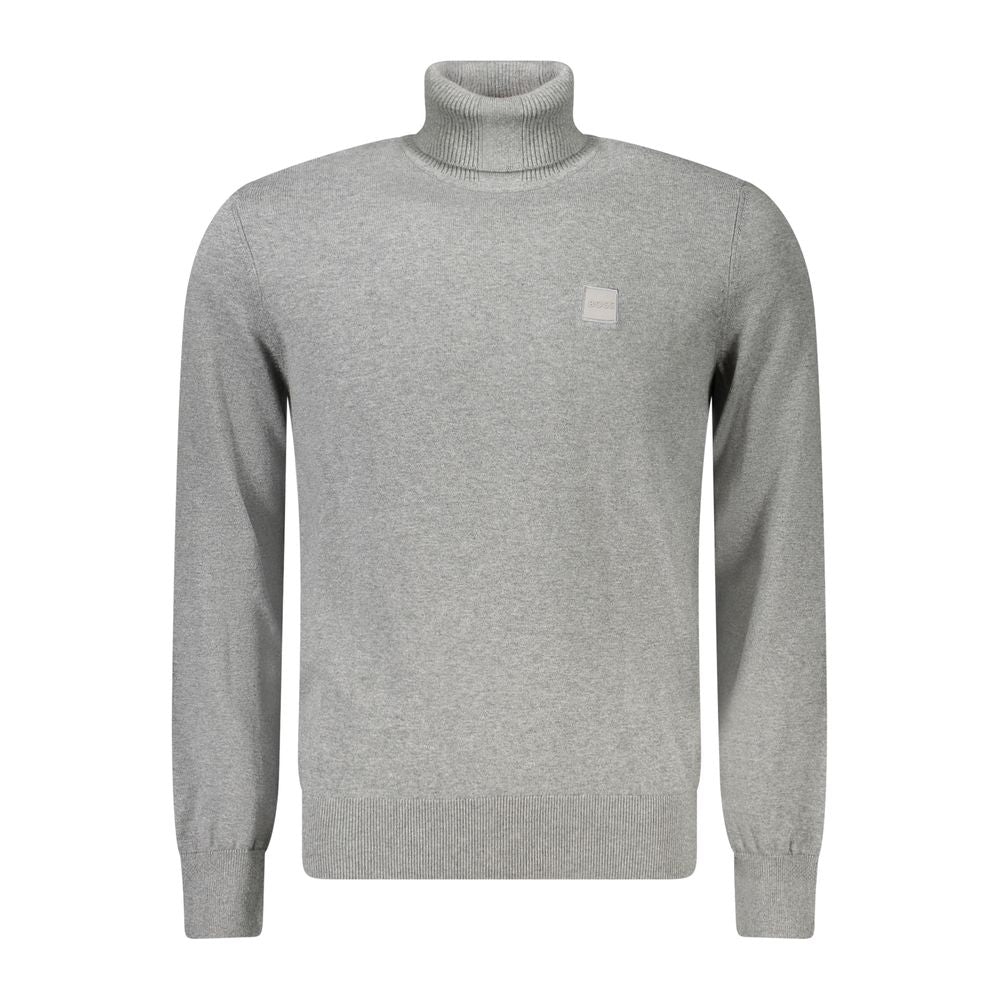 Hugo Boss Gray Cotton Men Sweater