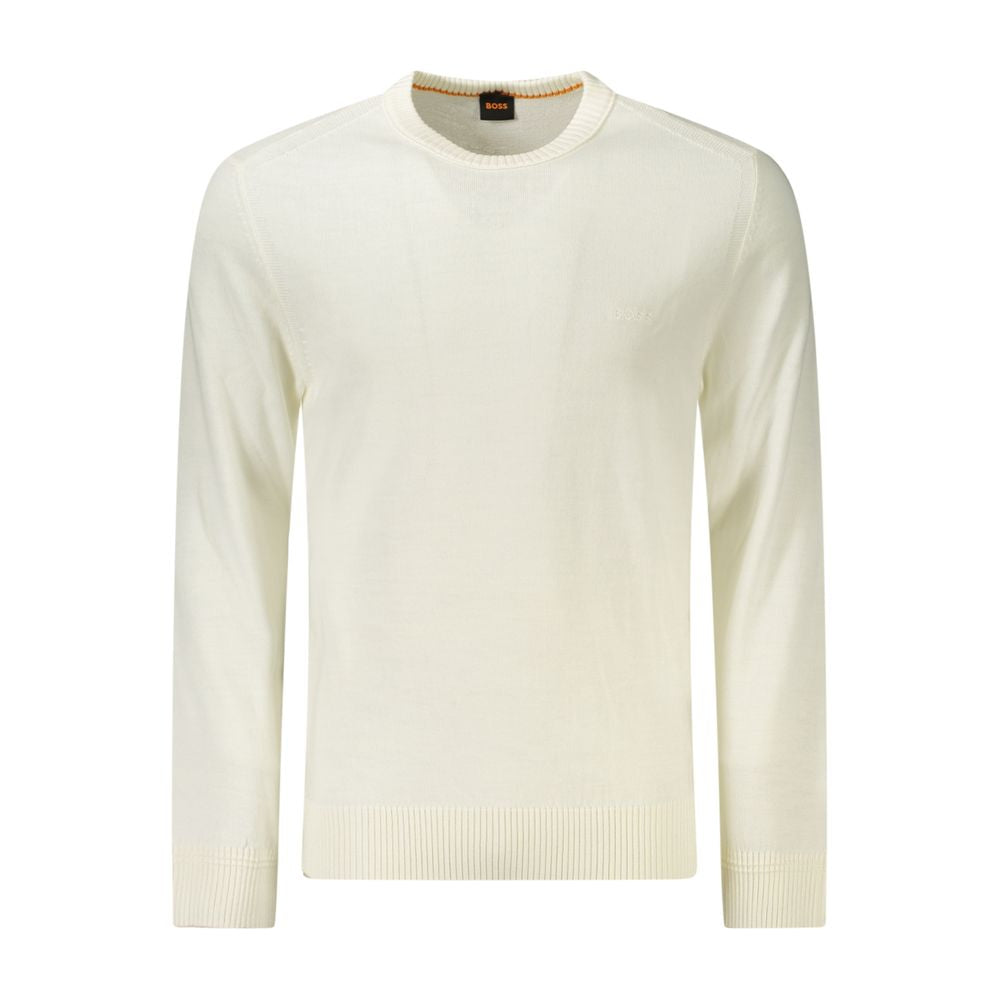 Hugo Boss White Wool Men Sweater