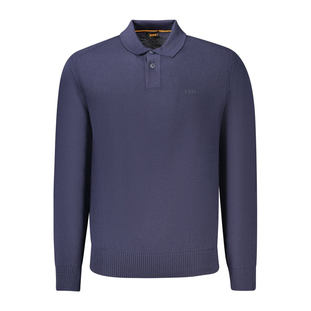 Hugo Boss Blue Wool Mens Sweater