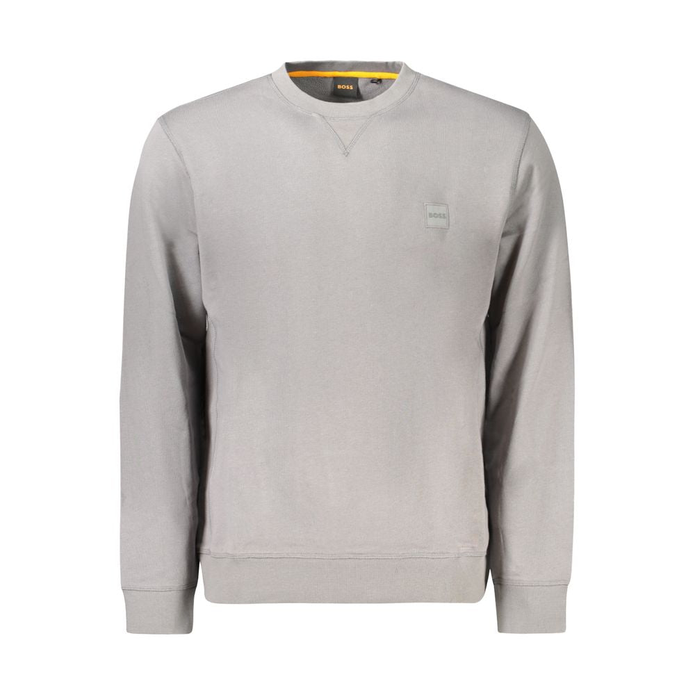 Hugo Boss Gray Cotton Men Sweater