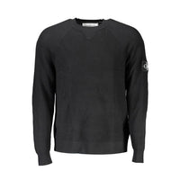 Calvin Klein Elegant Black Wool Sweater - Long Sleeved Crew Neck