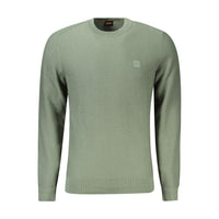 Hugo Boss Green Cotton Men Sweater