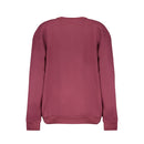 Cavalli Class Elegant Purple Crew Neck Fleece Sweatshirt