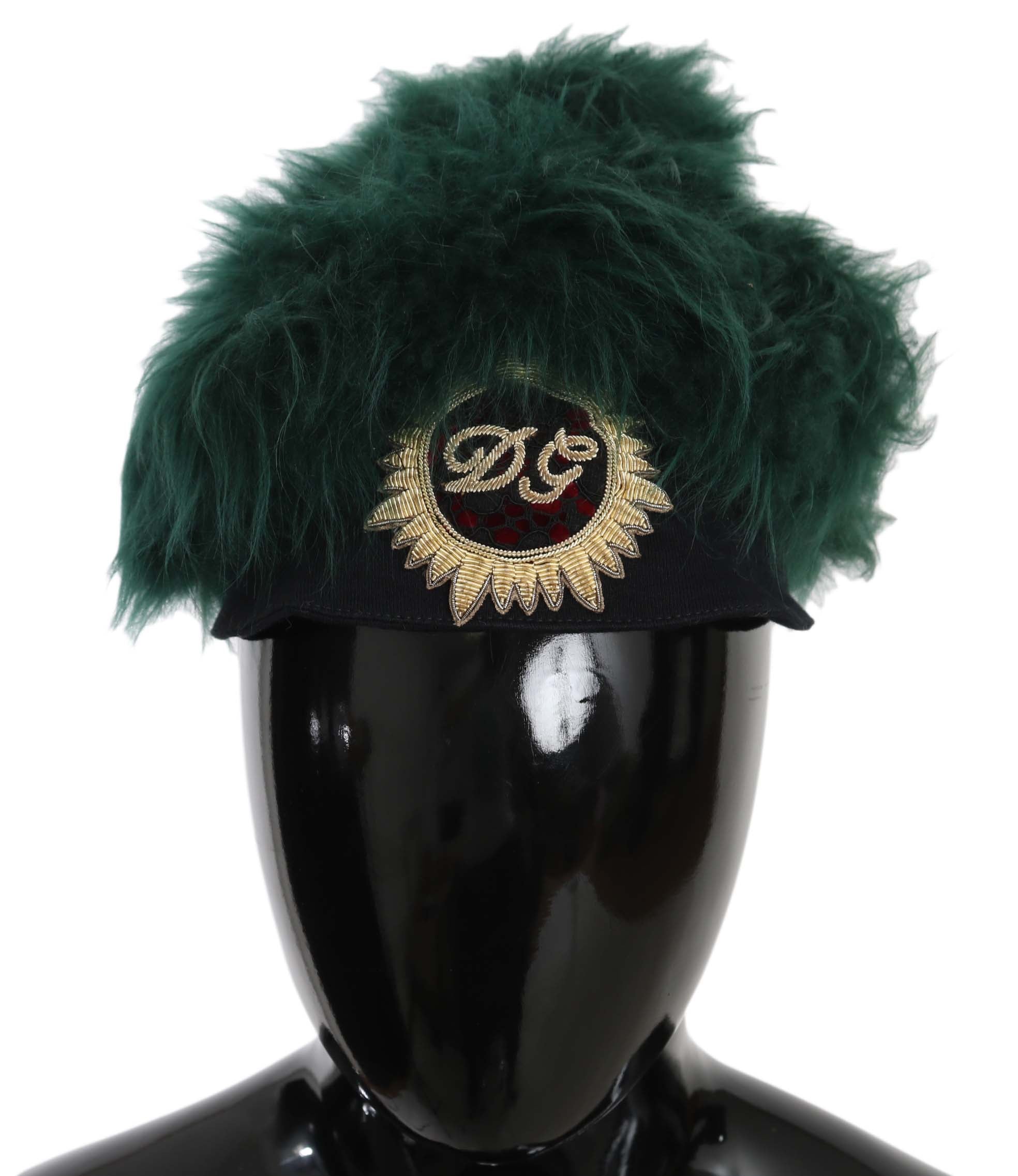 Dolce & Gabbana Elegant Emerald Cashmere Cloche Hat