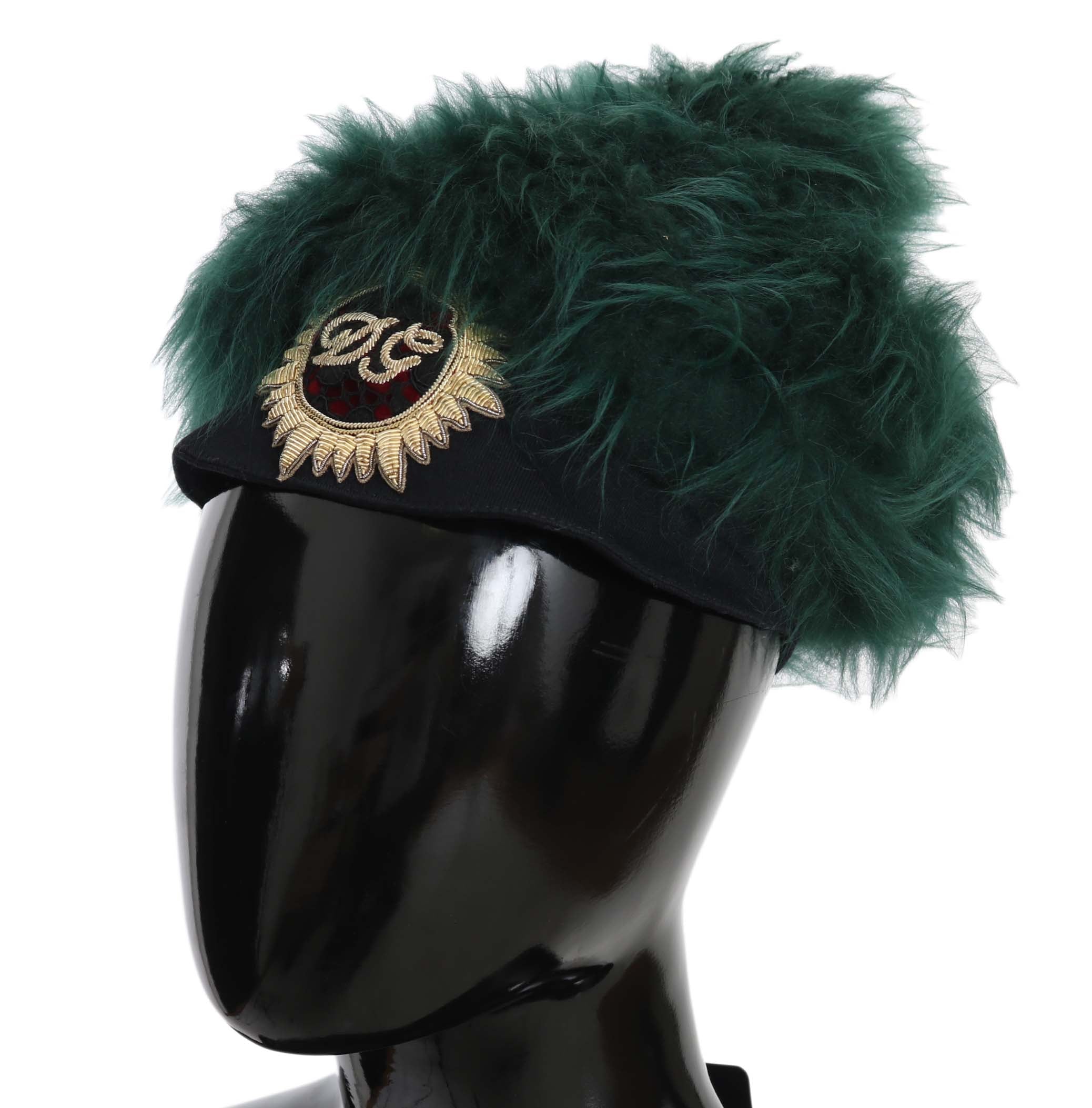 Dolce & Gabbana Elegant Emerald Cashmere Cloche Hat