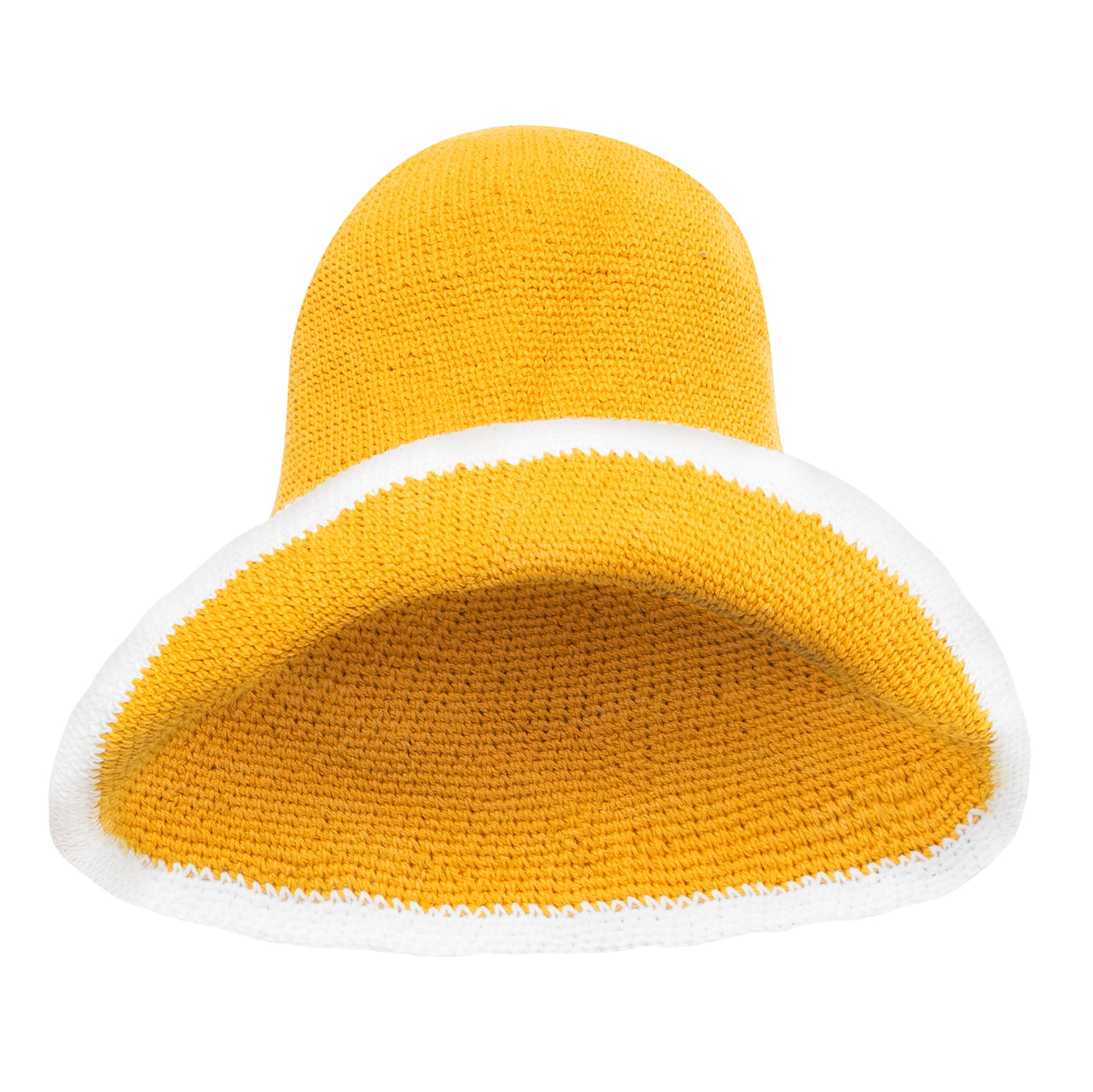 BLOOM LINE Crochet Sun Hat In Canary Yellow