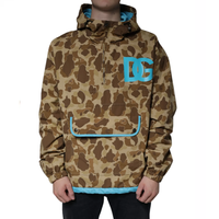 Brown Camouflage Hooded Pullover Jacket