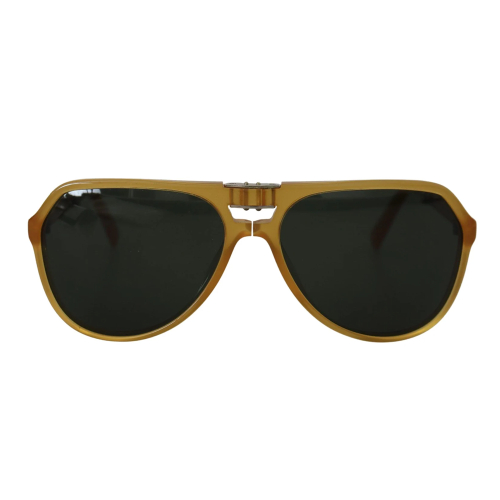 Chic Yellow Aviator Acetate Sunglasses