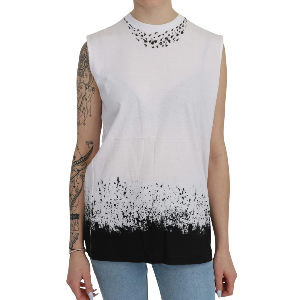 Dsquared² Chic Sleeveless Cotton Crew Neck Top