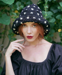 FLORA Crochet Hat In Black