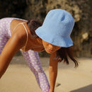 FLORETTE Crochet Bucket Hat In Periwinkle Blue by BrunnaCo