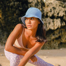 FLORETTE Crochet Bucket Hat In Periwinkle Blue by BrunnaCo