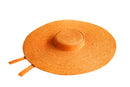 LOLA Wide Brim Jute Straw Hat In Orange