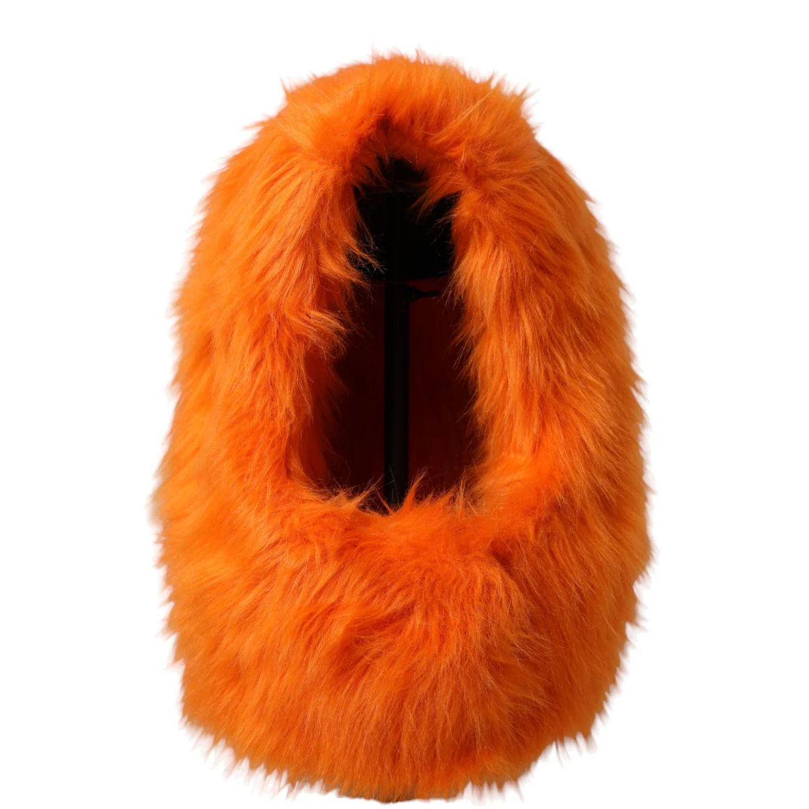 Orange Faux Fur Whole Head Wrap Hat