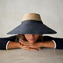 RIRI Duo Jute Handwoven Straw Hat In Natural & Black