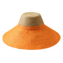 RIRI Duo Jute Handwoven Straw Hat In Tangerine Orange