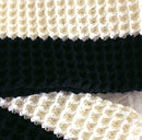 WAFFLE Crochet Scarf in Black & Off White