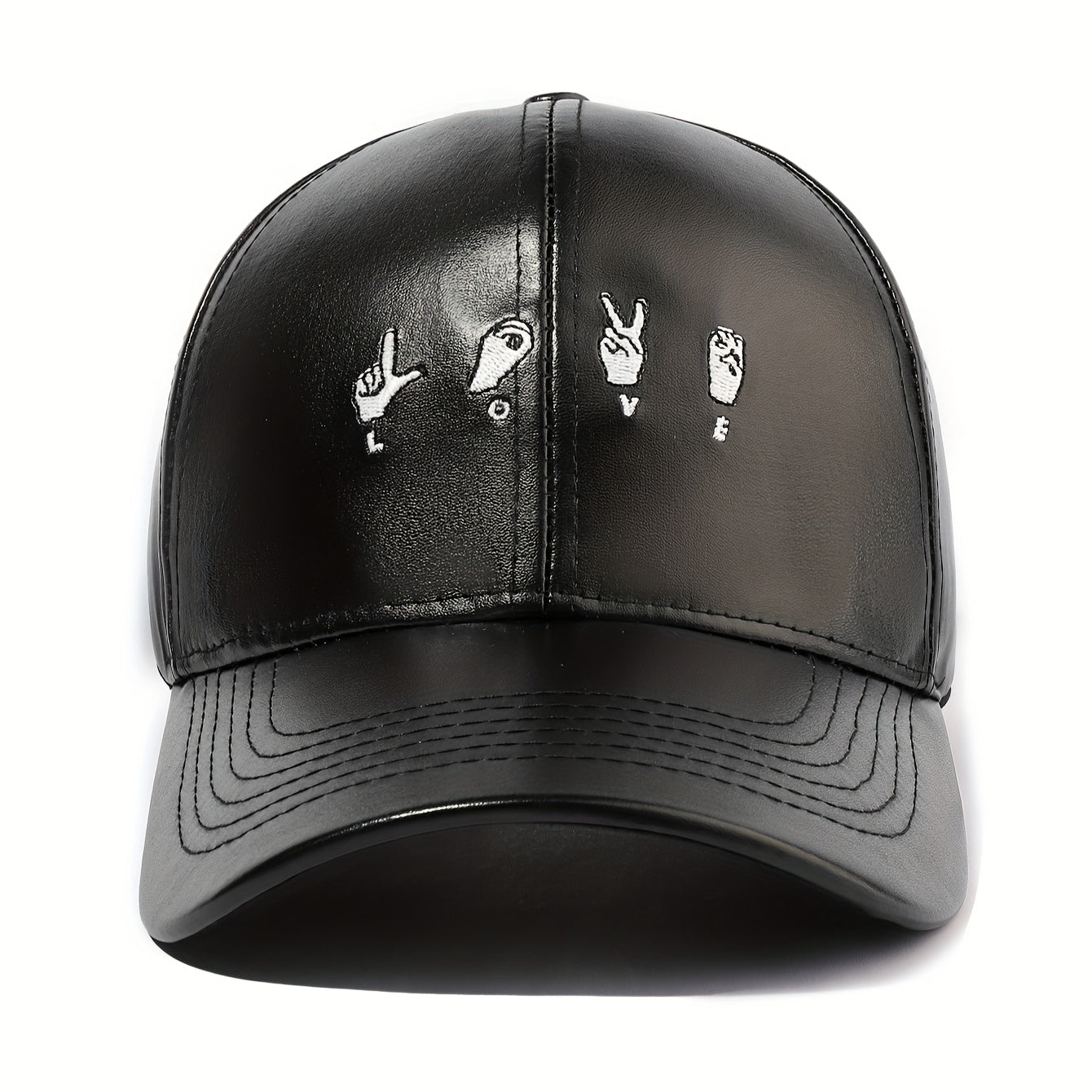 Faux Leather LOVE Baseball Cap