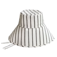 HARPER Handwoven Striped Wide-brim Hat